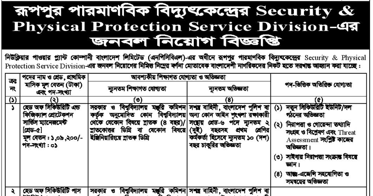 Rooppur Nuclear Power Plant Job Circular 2024